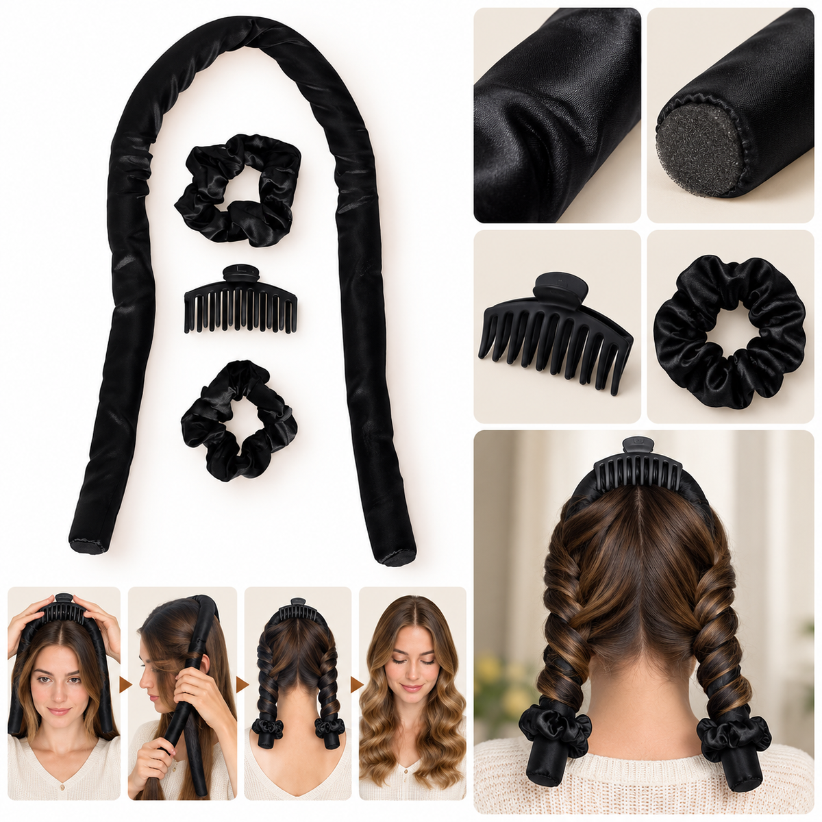 Heatless Curl Set with Hair Accessories