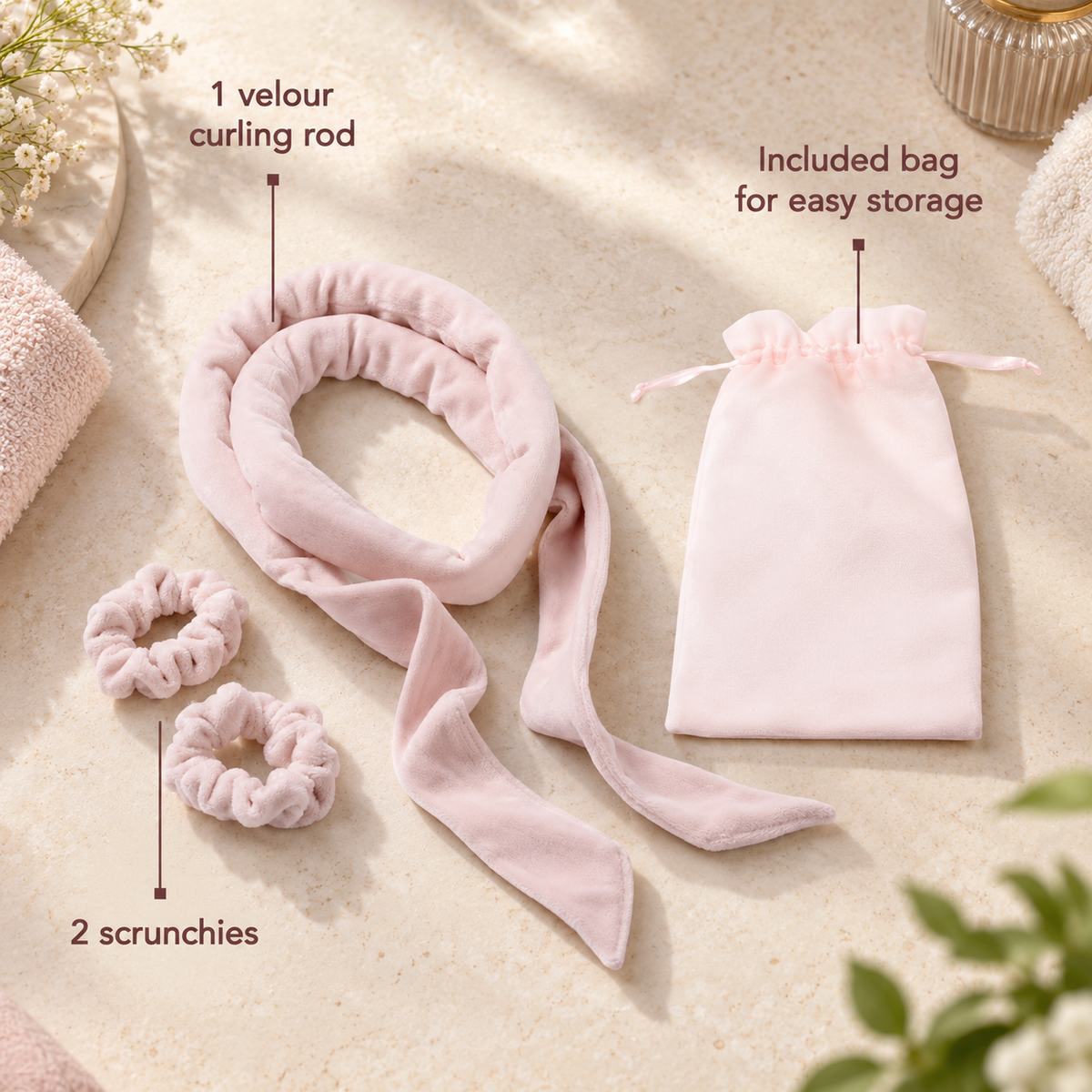 Satin Heatless Curling Ribbon Set