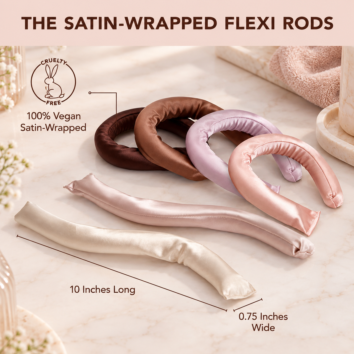 Satin Flexi Curl Rods – 6 Pieces