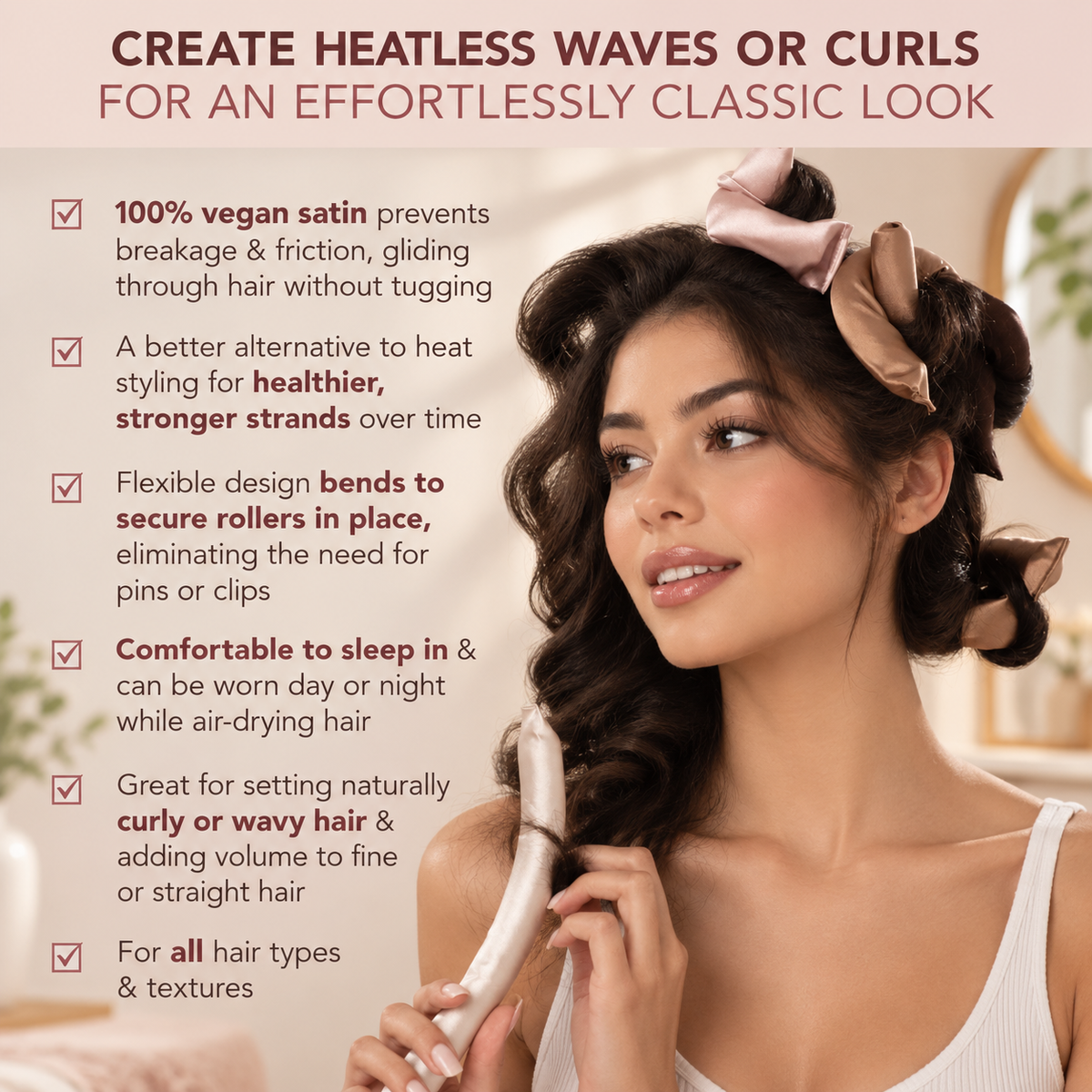 Satin Flexi Curl Rods – 6 Pieces